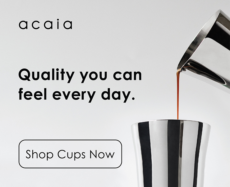 banner advertising Acaia scales and grinders