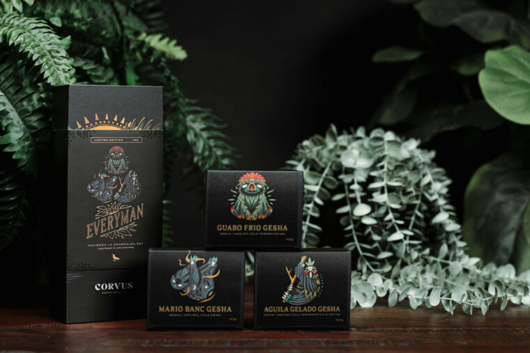 corvus coffee roasters everyman la esmeralda set coffee design1