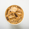 ice coffee on white, top view