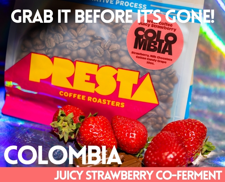 banner advertising Presta Coffee