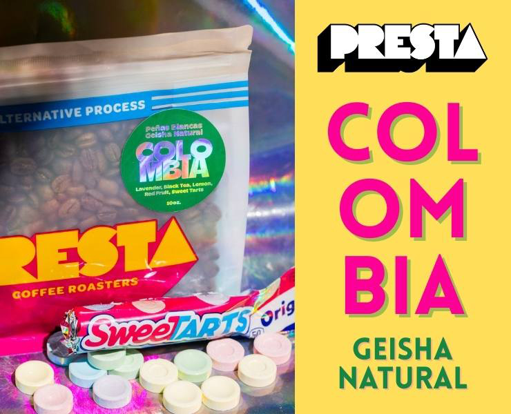 banner advertising Presta Coffee