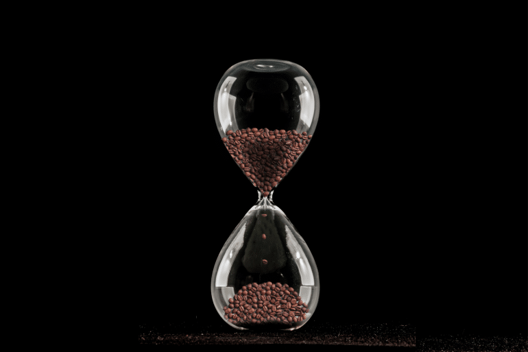 Hour Glass with coffee beans