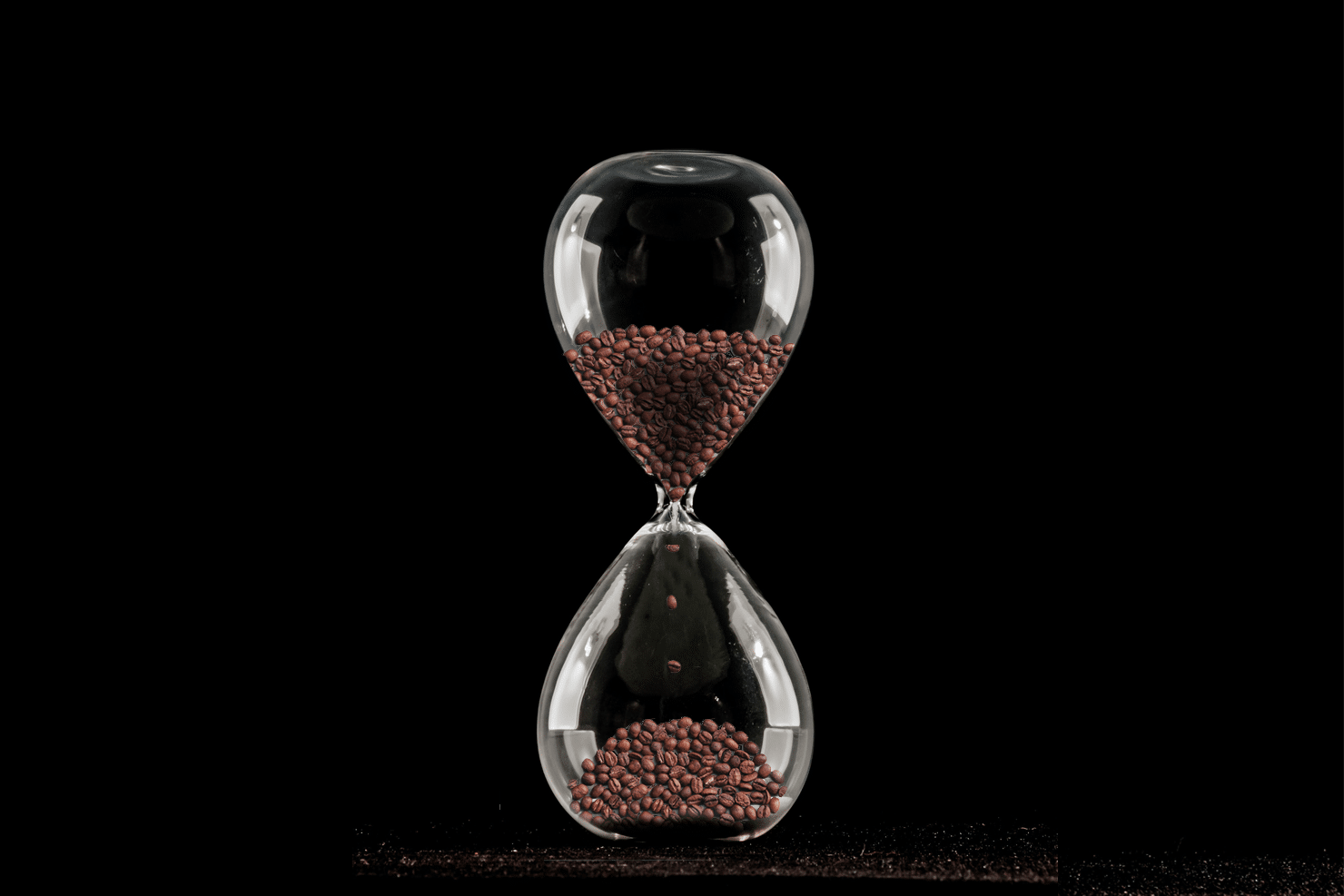 Hour Glass with coffee beans